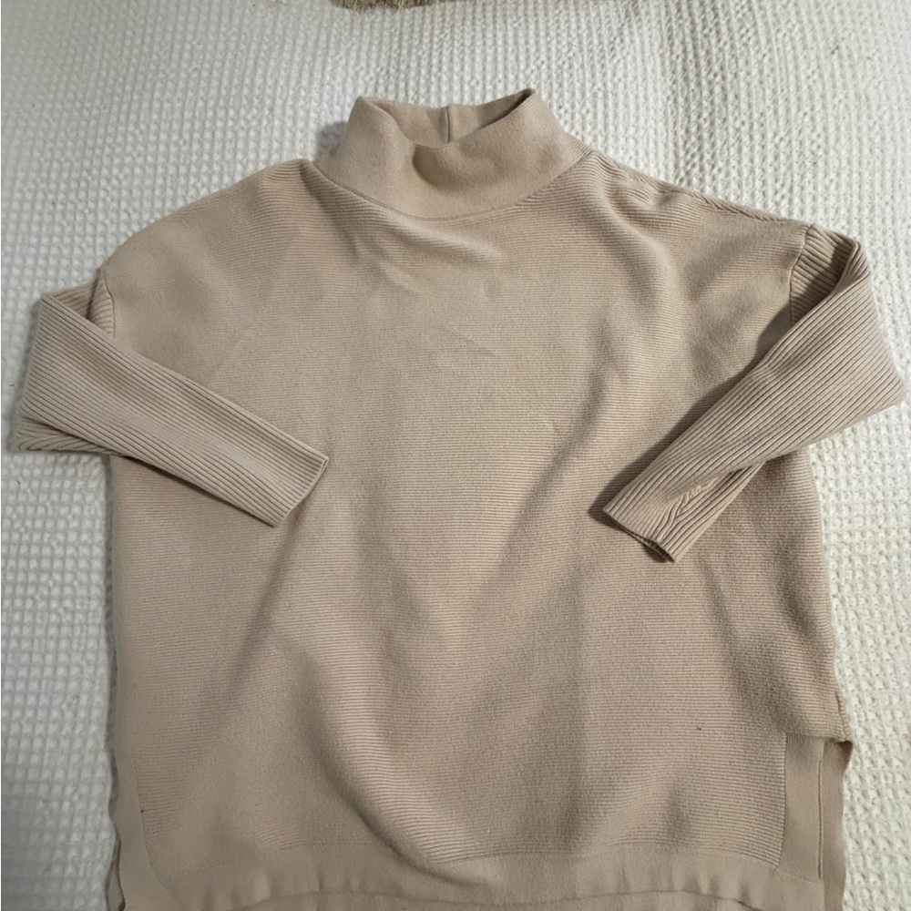 Illusory Elegant Cream Turtleneck Sweater